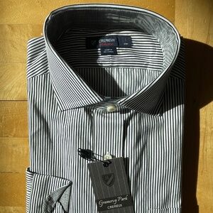 Mens large Cremieux Grammeercy Park striped long sleeve shirt